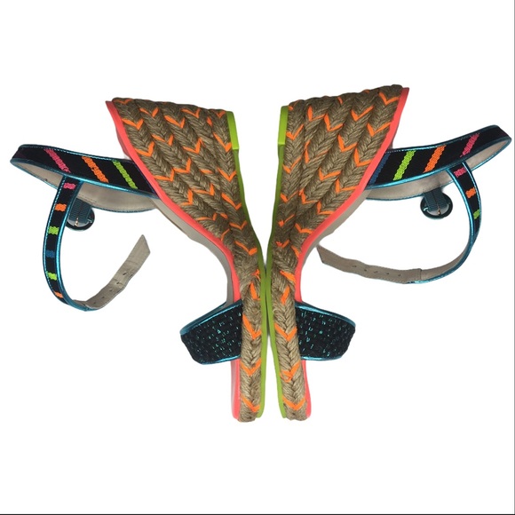 Sophia Webster Multicolor Neon Espadrille Wedges - Picture 7 of 11